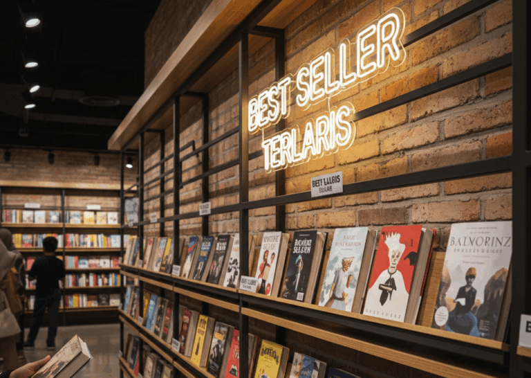 Sampul buku di rak best seller